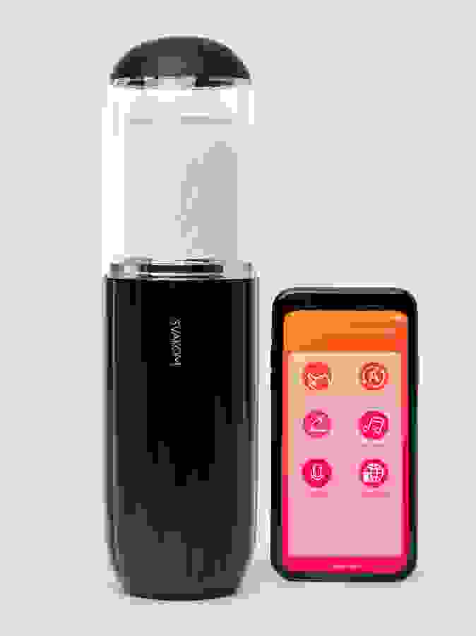 Svakom Alex Neo 2 App Controlled Thrusting Interactive Male Masturbator, White, hi-res